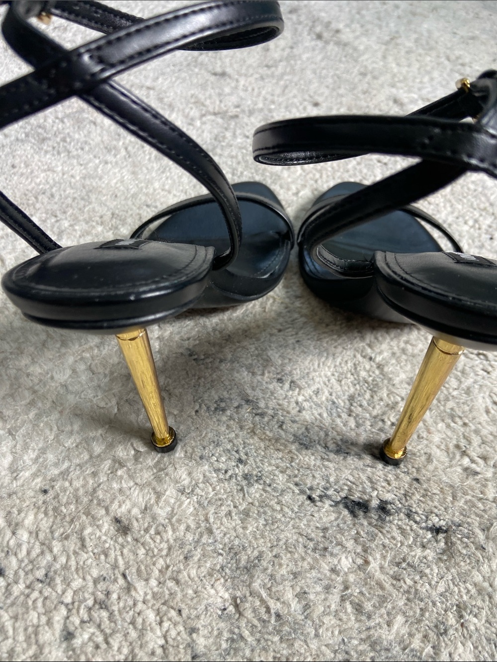 NWOB Nine West Reina Ankle Strap Stiletto Sandals Black - Picture 7 of 9